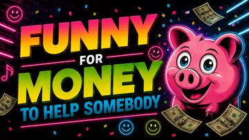 Funny for Money to Help Somebody neon artwork with a pink piggy bank