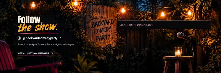 Follow the show. @backyardcomedyparty. Posts from Backyard Comedy Party, straight from Instagram. View all posts on Instagram.